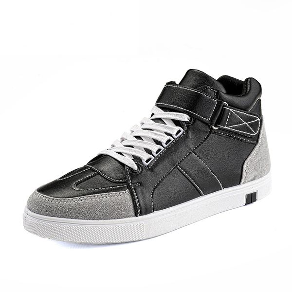 high men's shoes male casual ankle shoes patchwork lace up student outdoor pu leather boots board flats shoes xx4, Black
high men's shoes male casual ankle shoes patchwork lace up student outdoor pu leather boots board flats shoes xx4, Black