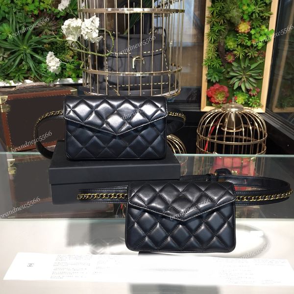 Excellent quality 2018 lamb kin quilted wai t bag black female chain around trap leather pocket mall pur e gold hardware 15cm 180cm
Excellent quality 2018 lamb kin quilted wai t bag black female chain around trap leather pocket mall pur e gold hardware 15cm 180cm