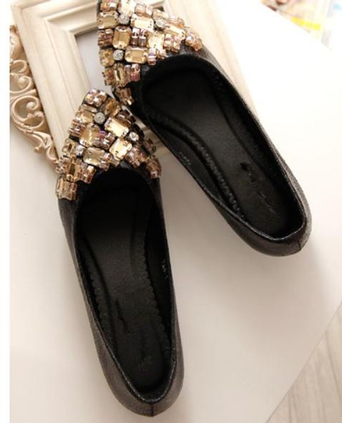 send spring new style water drill flat bottom pointed end shallow mouth womens shoes, Black
send spring new style water drill flat bottom pointed end shallow mouth womens shoes, Black