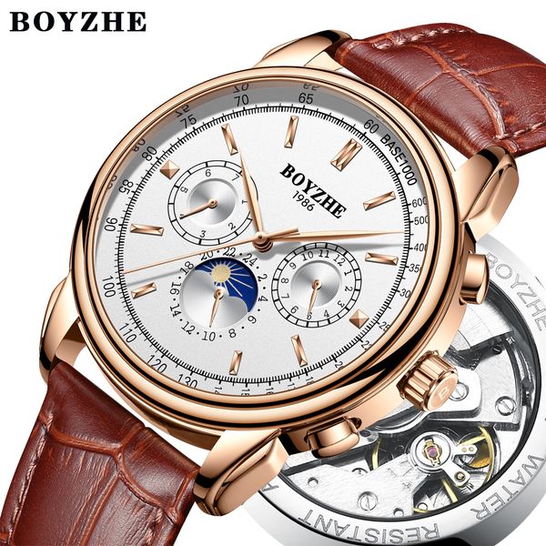 fashion mechanical watch men moon phase genuine leather hollow automatic business watch men relogio masculino erkek kol saati, Slivery;brown
fashion mechanical watch men moon phase genuine leather hollow automatic business watch men relogio masculino erkek kol saati, Slivery;brown