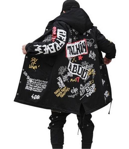 winter men's new parkas jacket graffiti print hooded cotton wadded coats high street hip hop long padded thick outerwear, Tan;black
winter men's new parkas jacket graffiti print hooded cotton wadded coats high street hip hop long padded thick outerwear, Tan;black