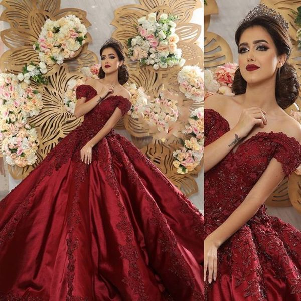 saudi arabia red wedding gowns beads lace applique off shoulder sleeveless romantic bridal dress glamorous ball gown backless wedding dress, White
saudi arabia red wedding gowns beads lace applique off shoulder sleeveless romantic bridal dress glamorous ball gown backless wedding dress, White