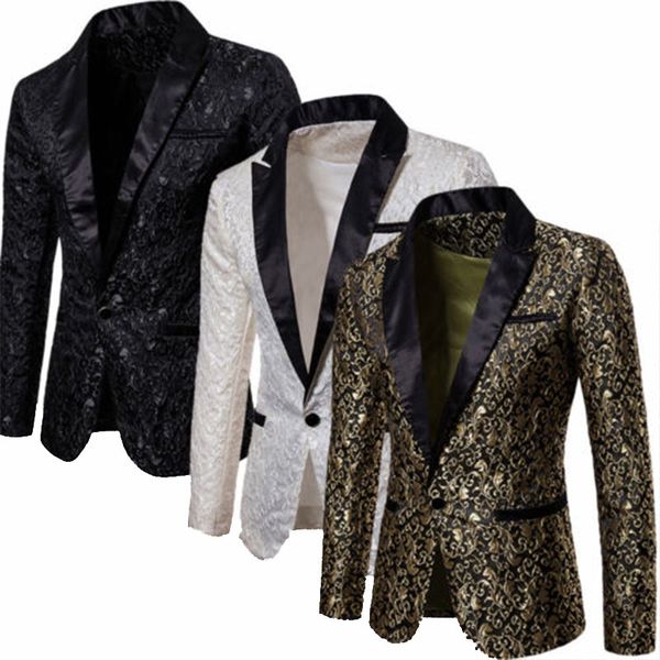 men's stylish luxury casual vintage paisley blazer urbane smart suit jacket, White;black
men's stylish luxury casual vintage paisley blazer urbane smart suit jacket, White;black