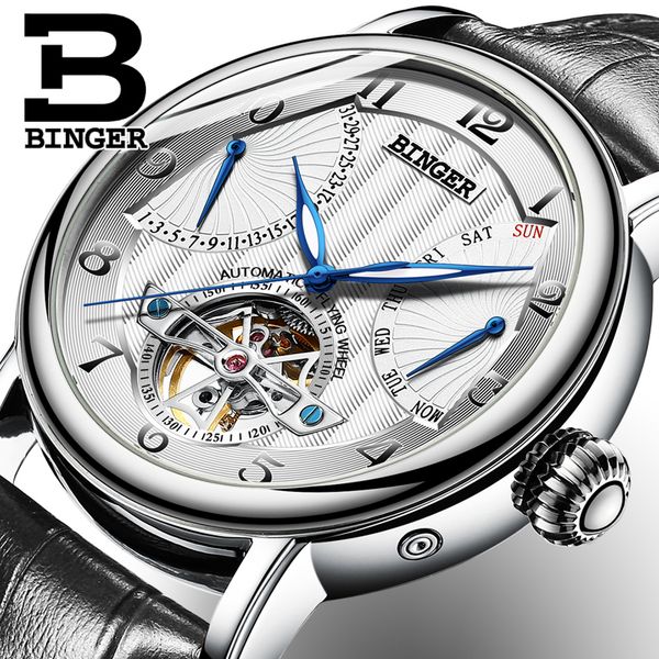 genuine luxury binger brand men automatic mechanical self-wind sapphire watches calendar waterproof leather strap high grade, Slivery;brown
genuine luxury binger brand men automatic mechanical self-wind sapphire watches calendar waterproof leather strap high grade, Slivery;brown