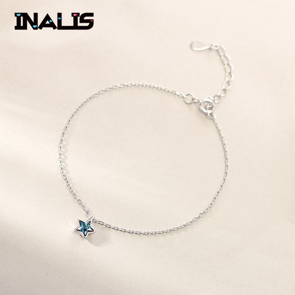 inalis new personality 925 sterling silver jewelry female simple blue star crystal dangle high-quality popular chain bracelet, Golden;silver
inalis new personality 925 sterling silver jewelry female simple blue star crystal dangle high-quality popular chain bracelet, Golden;silver