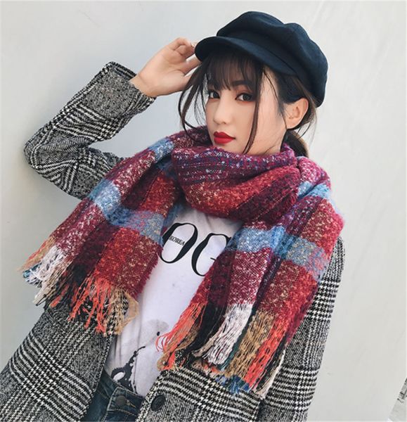 luxury warm scarves knitwear winter scarf for women tartan scarf warp blanket chess scarf shawls multi-color optional, Blue;gray
luxury warm scarves knitwear winter scarf for women tartan scarf warp blanket chess scarf shawls multi-color optional, Blue;gray