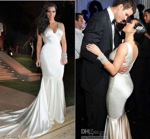 2018 new arrival v-neck kim kardashian mermaid trumpet wedding dresses cathedral train dresses shiny bridal gowns vestidos de novia, White
2018 new arrival v-neck kim kardashian mermaid trumpet wedding dresses cathedral train dresses shiny bridal gowns vestidos de novia, White