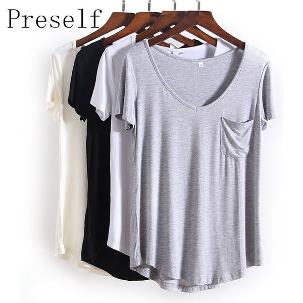preself 4 colors fashion all match v neck short sleeve t shirts summer new arrivals plus size loose european style tee, White
preself 4 colors fashion all match v neck short sleeve t shirts summer new arrivals plus size loose european style tee, White