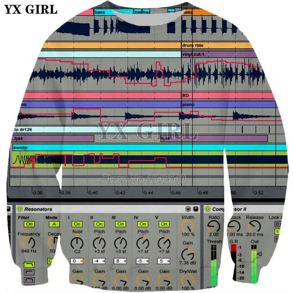 yx girl drop shipping 2018 new fashion long sleeve sweatshirt ableton live disco 3d print men's women's casual o-neck pullover, Black
yx girl drop shipping 2018 new fashion long sleeve sweatshirt ableton live disco 3d print men's women's casual o-neck pullover, Black
