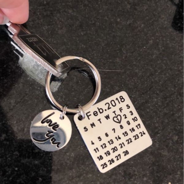 private customize personalized calendar keychain signature calendar key chain hand stamped date highlighted with heart, Silver
private customize personalized calendar keychain signature calendar key chain hand stamped date highlighted with heart, Silver