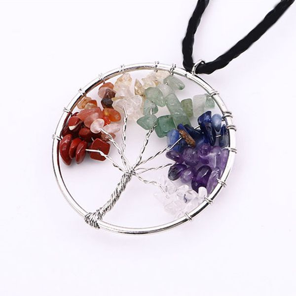new fashion rainbow 7 chakra amethyst tree of life quartz chips pendant necklace multicolor wisdom tree natural stone necklace, Silver
new fashion rainbow 7 chakra amethyst tree of life quartz chips pendant necklace multicolor wisdom tree natural stone necklace, Silver