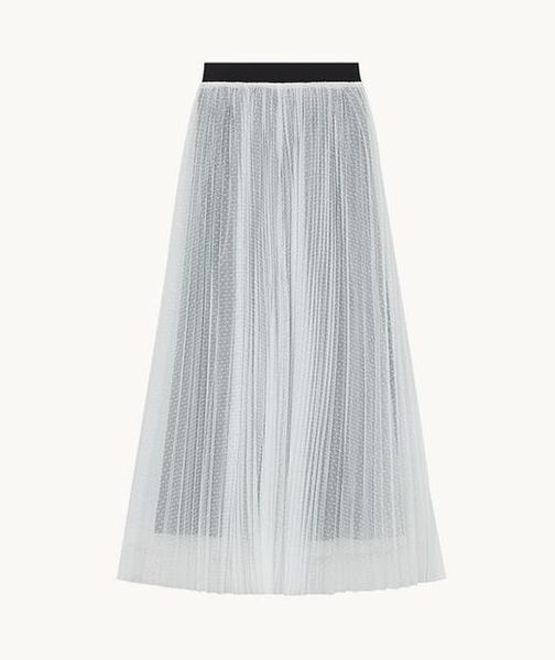 2018 france polka dot print tulle skirt mid-calf length women ma skirts fall autumn n19, Black