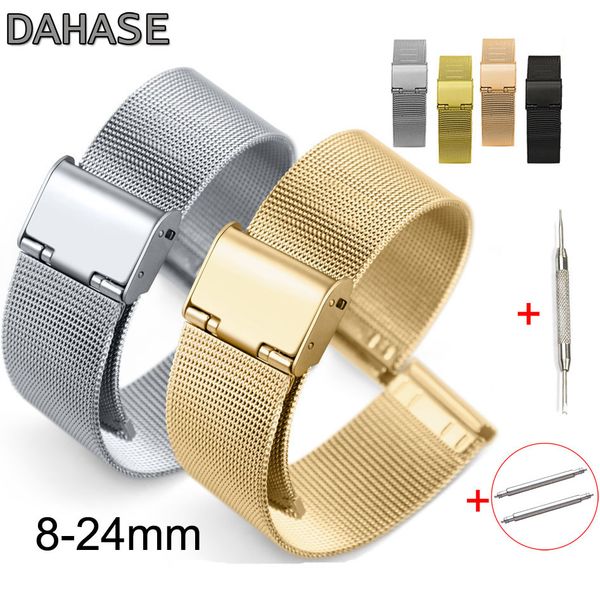 8 10 12 13 14 15 16 17 18 19 20 21 22 23 24mm stainless steel milanese loop meshed watch band strap w fold buckle release pins, Black;brown
8 10 12 13 14 15 16 17 18 19 20 21 22 23 24mm stainless steel milanese loop meshed watch band strap w fold buckle release pins, Black;brown
