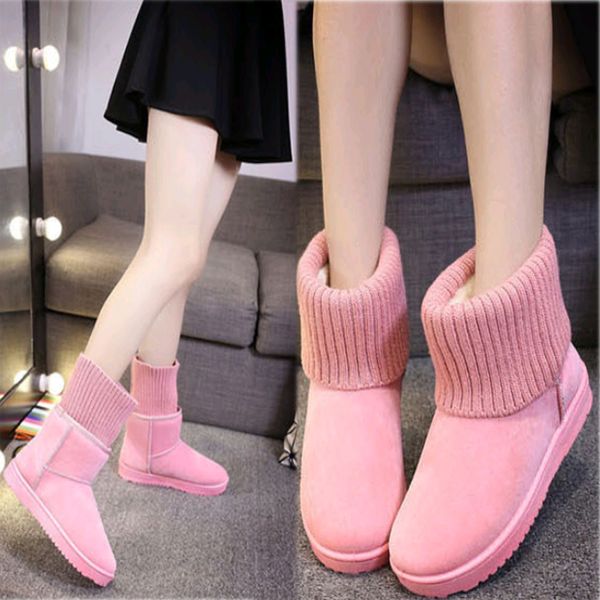 women's snow boots 2018 autumn winter deep mouth plush warm female flat boots fashion wool yarn slip-on women cotton shoes, Black
women's snow boots 2018 autumn winter deep mouth plush warm female flat boots fashion wool yarn slip-on women cotton shoes, Black