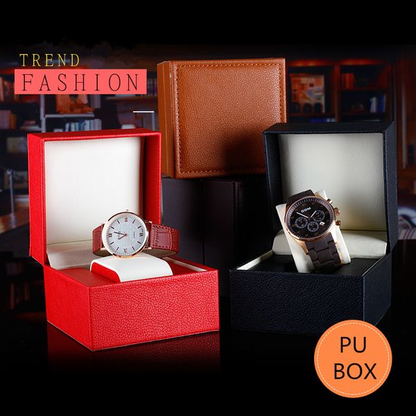 fashion pu watch box single black leather watch storage box mens gift case new display boxes c088, Black;blue
fashion pu watch box single black leather watch storage box mens gift case new display boxes c088, Black;blue