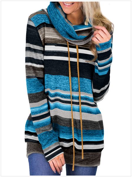 2018 europe and america design women fashion colthing stripe casual sweatershirt long sleeve fall winter pullover with pocket, Black
2018 europe and america design women fashion colthing stripe casual sweatershirt long sleeve fall winter pullover with pocket, Black