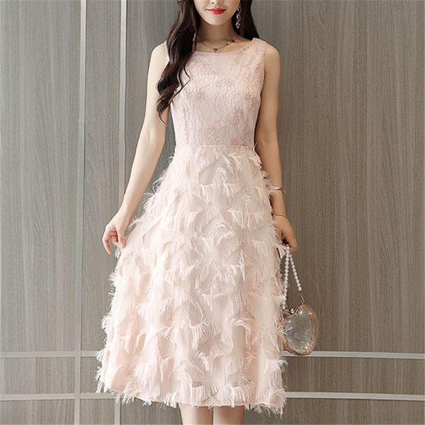 summer fashion women lace patchwork vest elegant dress vintage dress tassel feather slim sleeveless party dresses, Black;gray
summer fashion women lace patchwork vest elegant dress vintage dress tassel feather slim sleeveless party dresses, Black;gray