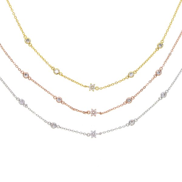 bezel round dots cz flower cz station necklace fashioin jewelry for women choker chain elegance trendy simple chain jewelry, Silver
bezel round dots cz flower cz station necklace fashioin jewelry for women choker chain elegance trendy simple chain jewelry, Silver