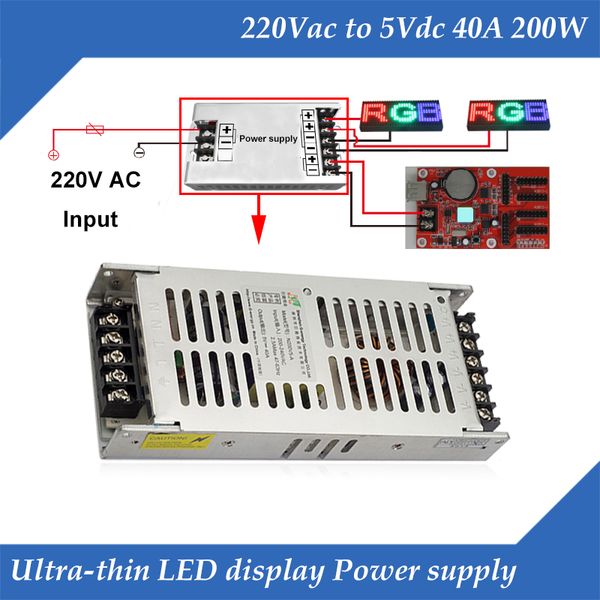 ultra-thin special led display switching power supply 220vac input, 5v 40a 200w output
ultra-thin special led display switching power supply 220vac input, 5v 40a 200w output