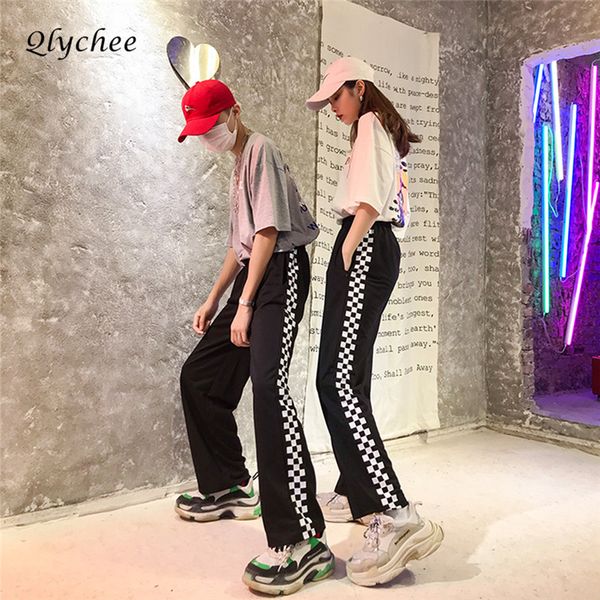 qlychee plaid checkerboard pants casual loose full length female pants spring summer sporting women trousers streetwear, Black;white
qlychee plaid checkerboard pants casual loose full length female pants spring summer sporting women trousers streetwear, Black;white
