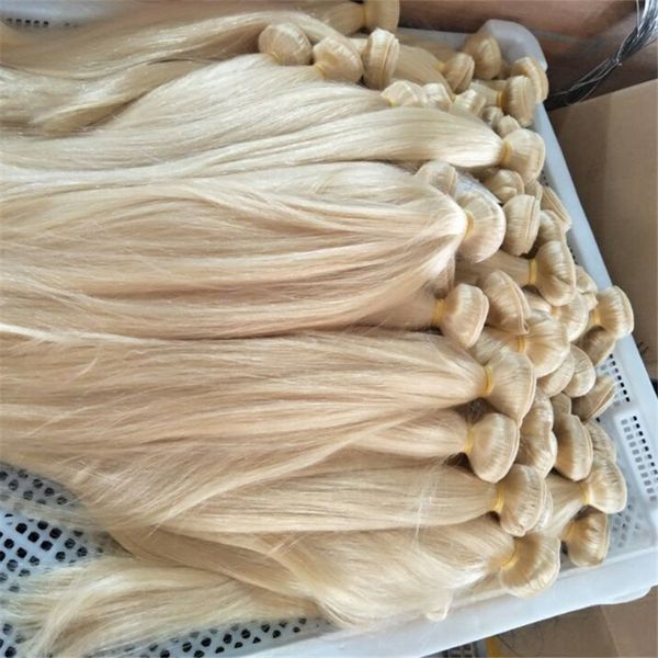 

blonde indian human hair bundles 613 color straight wave hair weaves 100g per piece 4pcs lot free, Black