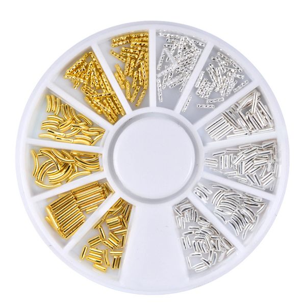 pandahall 1 box gold silver metal rods nail art decorations wheels straight curve design charm 3d nail studs manicure accessory, Silver;gold
pandahall 1 box gold silver metal rods nail art decorations wheels straight curve design charm 3d nail studs manicure accessory, Silver;gold