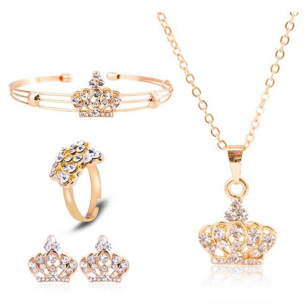 new wholesale fashion jewelry set silver plated crown pendant necklace earrings rings rhinestone valentine's day
new wholesale fashion jewelry set silver plated crown pendant necklace earrings rings rhinestone valentine's day