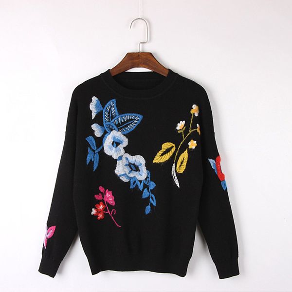 2018 new fashion women autumn winter sweaters pullovers casual basic embroidery floral black o-neck women pullovers 68c18#, White;black
2018 new fashion women autumn winter sweaters pullovers casual basic embroidery floral black o-neck women pullovers 68c18#, White;black