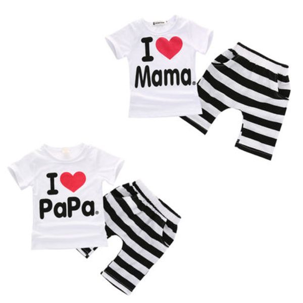 papa&mama 2pcs lovely baby summer cotton clothing baby boy girl t-shirt striped short pants outfits clothes summer, White
papa&mama 2pcs lovely baby summer cotton clothing baby boy girl t-shirt striped short pants outfits clothes summer, White