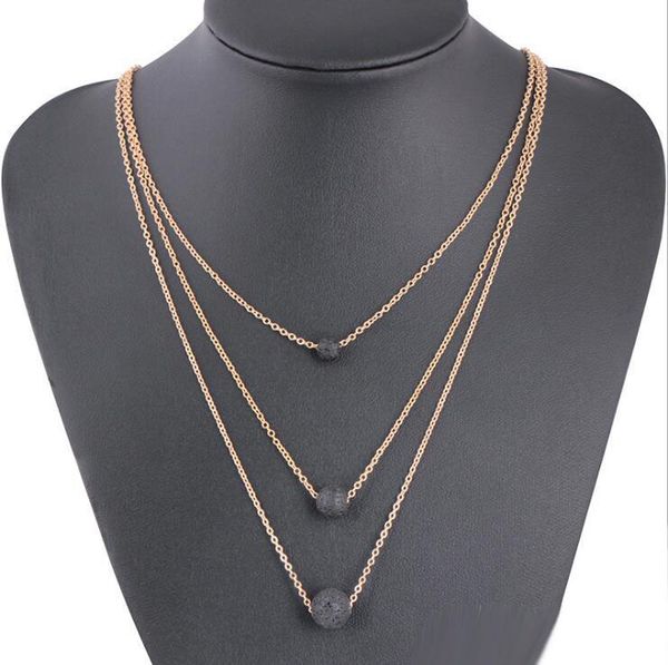 fashion multilayers black lava stone pendant necklace aromatherapy essential oil diffuser necklace for women party wedding jewelry gift, Silver
fashion multilayers black lava stone pendant necklace aromatherapy essential oil diffuser necklace for women party wedding jewelry gift, Silver