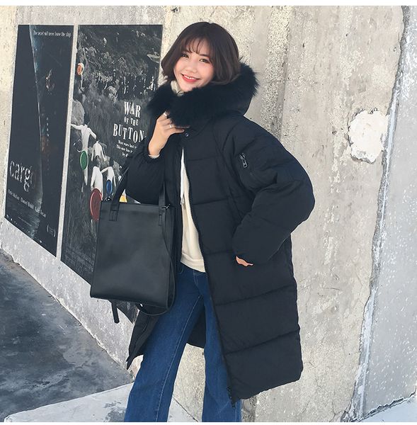 winter 2018 new mid-length over-knee korean version of the loose and thickened padded jacket down jacket women's coat 90103, Black
winter 2018 new mid-length over-knee korean version of the loose and thickened padded jacket down jacket women's coat 90103, Black