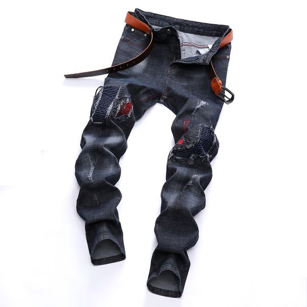 autumn winter jeans men's hole motorcycle pants europe and the united states trend men plus size, Blue
autumn winter jeans men's hole motorcycle pants europe and the united states trend men plus size, Blue