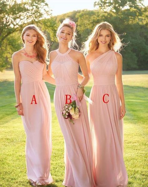 2018 blush pink long country style bridesmaid dresses ruched one shoulder sweetheart backless maid of the honor dresses, White;pink
2018 blush pink long country style bridesmaid dresses ruched one shoulder sweetheart backless maid of the honor dresses, White;pink