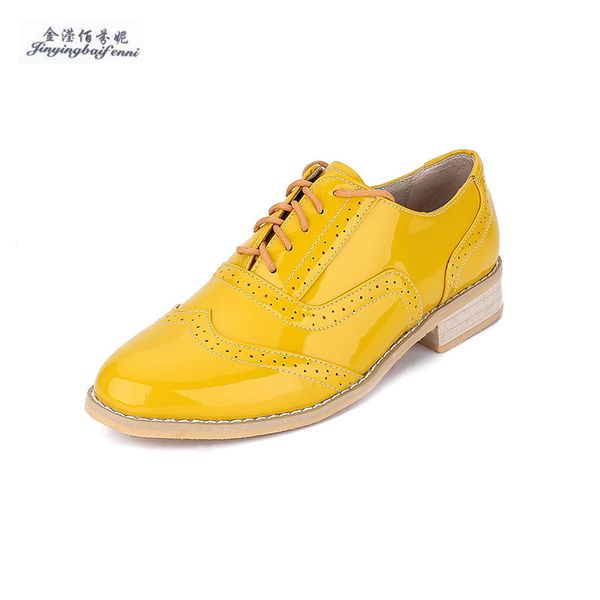 fashion brand design genuine leather yellow patent leather bullock vintage oxford shoes for women custom leisure shoes, Black
fashion brand design genuine leather yellow patent leather bullock vintage oxford shoes for women custom leisure shoes, Black