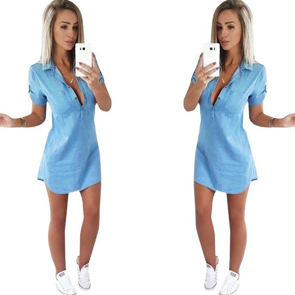 one-piece dress summer women's wear euramerican fashion relaxation cowboy denim skirt turn-down collar short sleeve pocket, Black;gray
one-piece dress summer women's wear euramerican fashion relaxation cowboy denim skirt turn-down collar short sleeve pocket, Black;gray