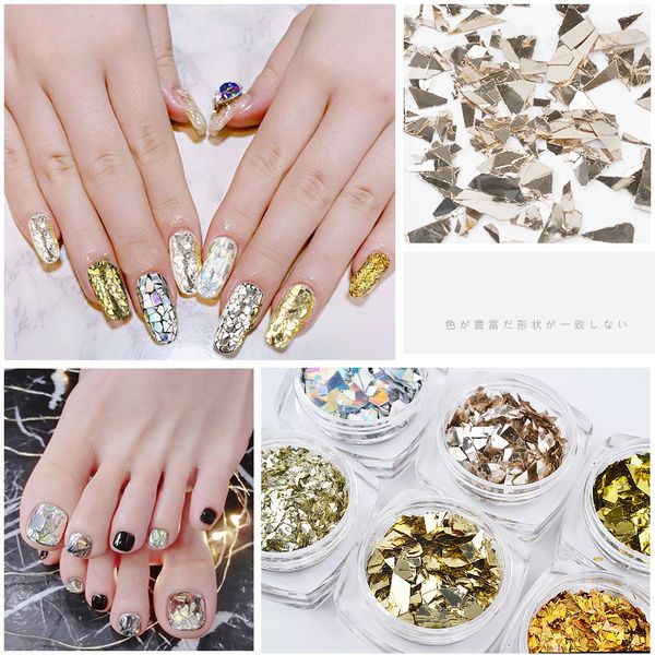 1 set 6 colors nail art decorations irregular fragment candy color paper aurora symphony flash silver sequins nail stickers, Black
1 set 6 colors nail art decorations irregular fragment candy color paper aurora symphony flash silver sequins nail stickers, Black