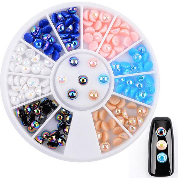 6 colors 5mm semi-circle ab pearl bead resin nail art flat back 3d tips decoration tool gel uv polish diy manicure wheel jewelry, Silver;gold
6 colors 5mm semi-circle ab pearl bead resin nail art flat back 3d tips decoration tool gel uv polish diy manicure wheel jewelry, Silver;gold