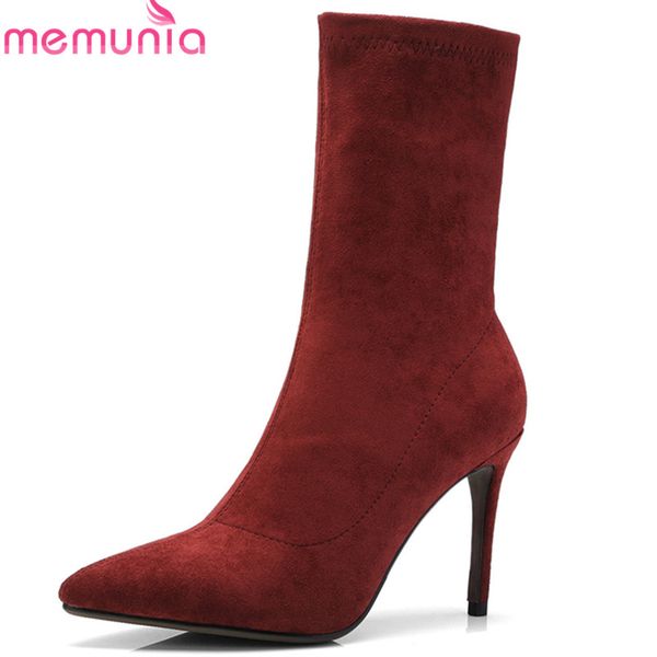 memunia 2018 ankle boots for women pointed toe suede leather autumn boots stiletto heels party shoes woman, Black
memunia 2018 ankle boots for women pointed toe suede leather autumn boots stiletto heels party shoes woman, Black