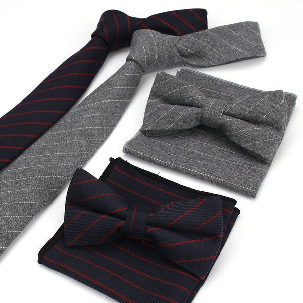 lot 3pcs ( ties bowtie pocket square ) men's neck tie set striped 100% cotton skinny slim necktie bow hankies sets, Black;blue
lot 3pcs ( ties bowtie pocket square ) men's neck tie set striped 100% cotton skinny slim necktie bow hankies sets, Black;blue