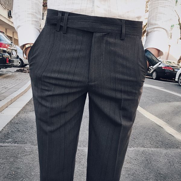 2018 spring new men's casual slim bound feet ankle-length trousers tide solid color stripe western-style suit pants male 28-34, White;black
2018 spring new men's casual slim bound feet ankle-length trousers tide solid color stripe western-style suit pants male 28-34, White;black
