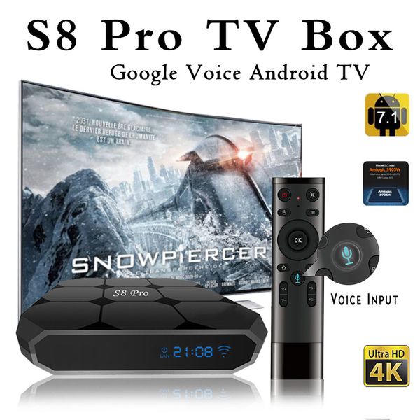 Оригинальный S8 PRO Google Voice Control Android 7.1 TV Box 2018 Новые поступления S905W Smart TV Streaming Box System
Оригинальный S8 PRO Google Voice Control Android 7.1 TV Box 2018 Новые поступления S905W Smart TV Streaming Box System