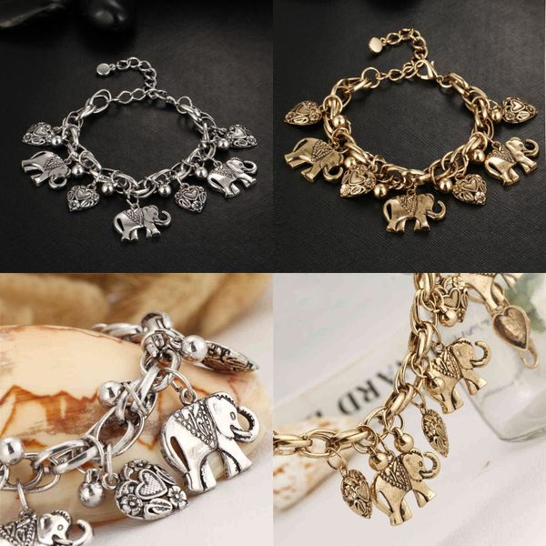 bohemian fashion antique gold silver chain link bracelet heart elephant charms bracelets & bangles for women jewelry christmas gift d606s, Golden;silver
bohemian fashion antique gold silver chain link bracelet heart elephant charms bracelets & bangles for women jewelry christmas gift d606s, Golden;silver