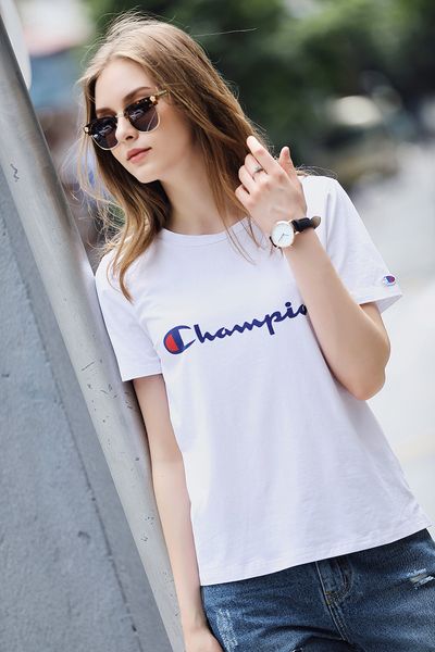 women letters embroidery tshirts white cotton t shirt summer o-neck slim fit tees