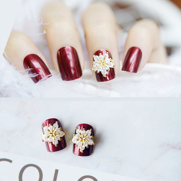 christmas gift pearly wine red pure color false nails with designs cute fake nails with snowflake 3d decoration bride full nail, Red;gold
christmas gift pearly wine red pure color false nails with designs cute fake nails with snowflake 3d decoration bride full nail, Red;gold