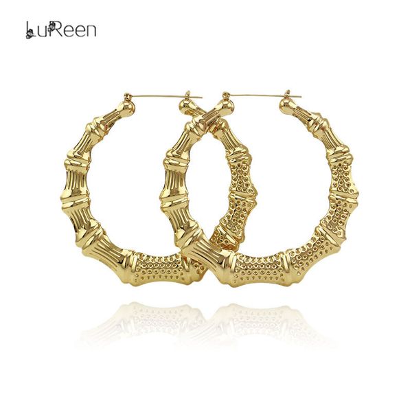 whole salelureen punk 90mm gold big large bamboo hoop earring for women hiphop circle drop statement earring party jewelry gift le0038, Golden;silver
whole salelureen punk 90mm gold big large bamboo hoop earring for women hiphop circle drop statement earring party jewelry gift le0038, Golden;silver