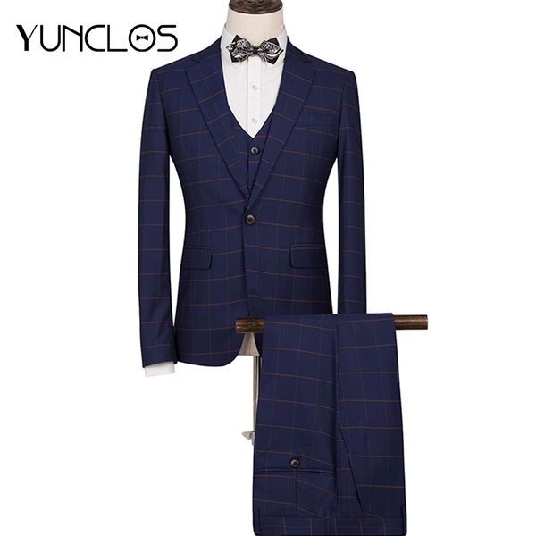 yunclos 2018 new business men suit with pant 3 pieces suits slim fit plaid printed men tuxedos wedding suits party dress, White;black
yunclos 2018 new business men suit with pant 3 pieces suits slim fit plaid printed men tuxedos wedding suits party dress, White;black