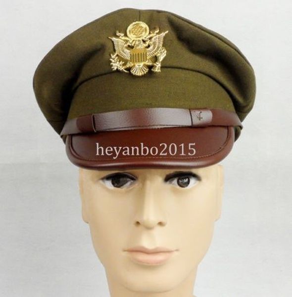 wwii us army officer wide brim hat cap in sizes - world store, Black;white 
wwii us army officer wide brim hat cap in sizes - world store, Black;white