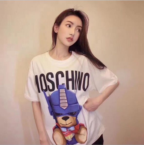 18ss Summer Street wear Fashion Breathable printing Machine bear Casual Loose Tee Crew Neck Letter T-shirt Women Summer Tee
18ss Summer Street wear Fashion Breathable printing Machine bear Casual Loose Tee Crew Neck Letter T-shirt Women Summer Tee