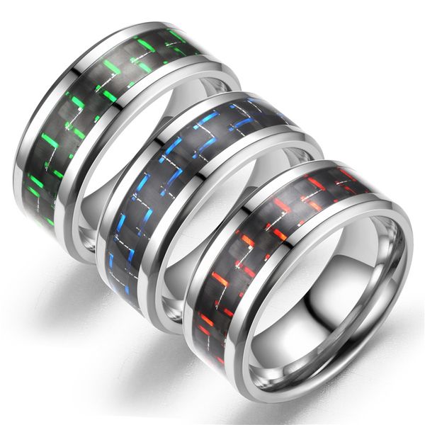 europe and the united states fashion new trichromatic carbon fiber lovers buddhist monastic discipline titanium steel ring, Silver
europe and the united states fashion new trichromatic carbon fiber lovers buddhist monastic discipline titanium steel ring, Silver