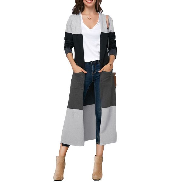 fashion color patchwork long cardigan long sleeve side split cardigans women hit coat women autumn casual outwear cardigan, White;black
fashion color patchwork long cardigan long sleeve side split cardigans women hit coat women autumn casual outwear cardigan, White;black
